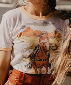 All Apparel Gina Tees - GINA Lasso Cowboy Tee