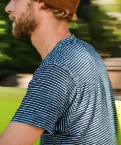 Iron & Resin True Blue Indigo Stripe Tee