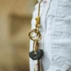 Smoky Sumi Brass Coil Fishhook Keychain All Apparel
