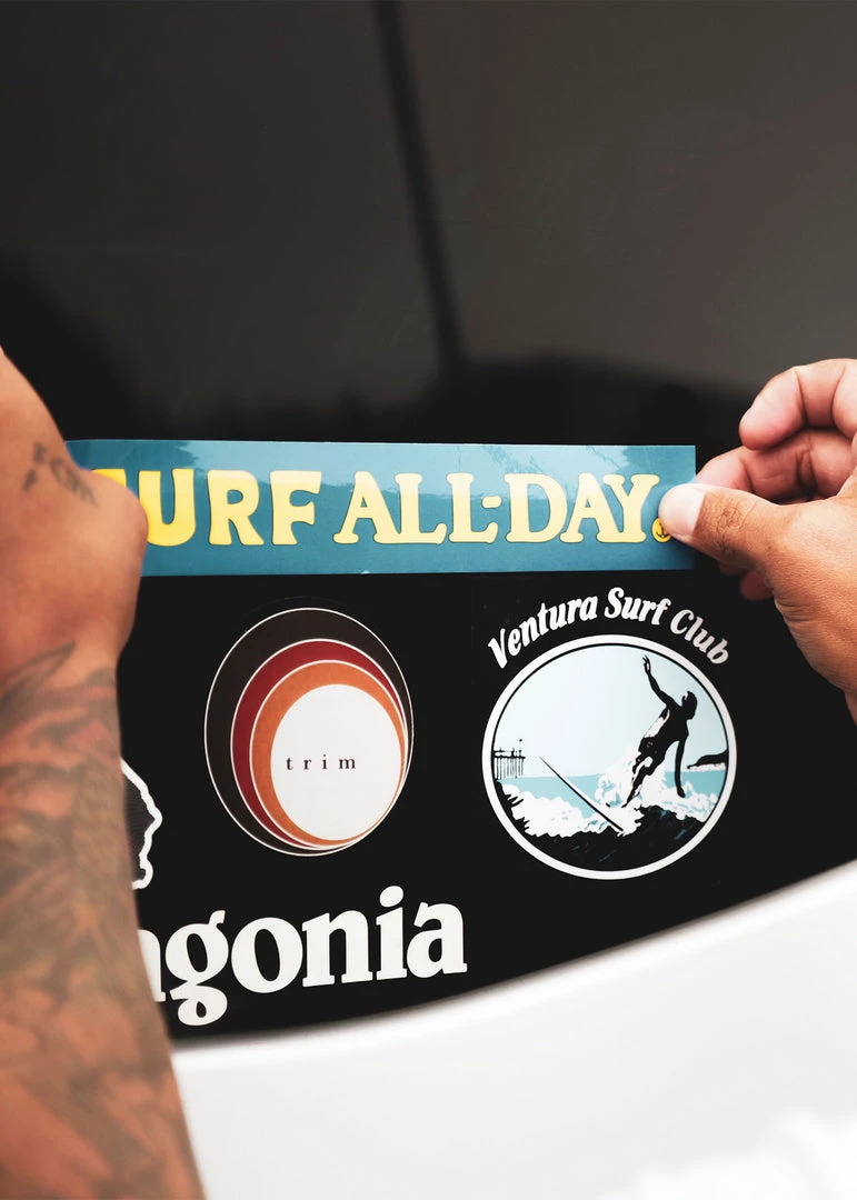 Iron & Resin Surf All Day Bumper Sticker 1 Iron & Resin Surf All Day Bumper Sticker